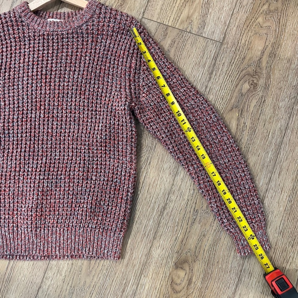 COS Red Marled Chunky Knit Cotton Wool Blend Crew Neck Sweater Small‎ 0801058 0 - Picture 6 of 8